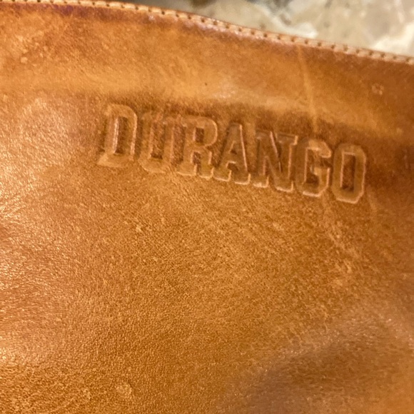 Vintage 90s Y2K Camel Leather Durango Platform Boots Chunky Heel - Picture 9 of 16